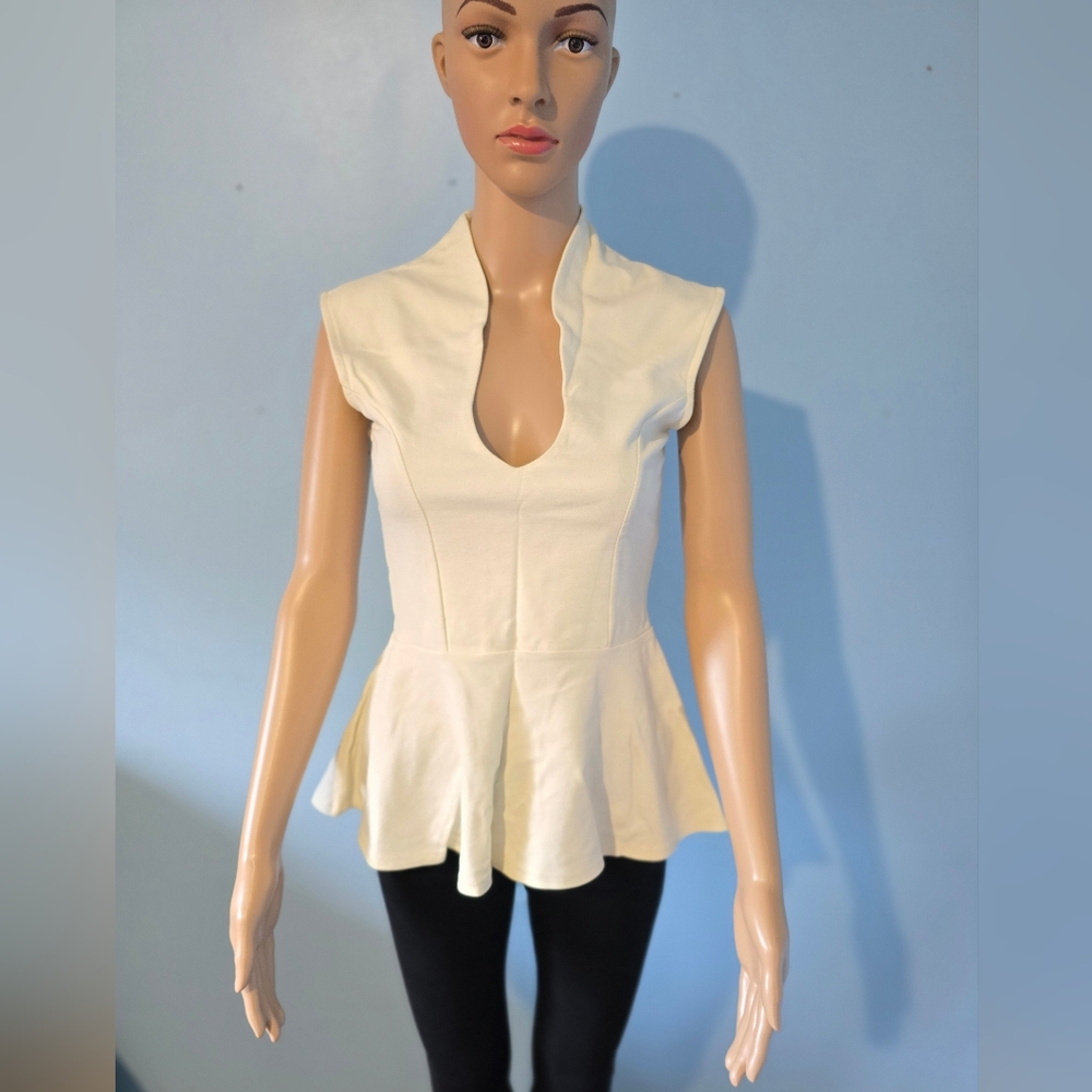 Elegant Cream Sleeveless Top